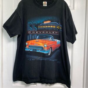 1955 Chevrolet Vintage T Shirt XL  Chevy Diner Legend Flint Andy's T Shirts